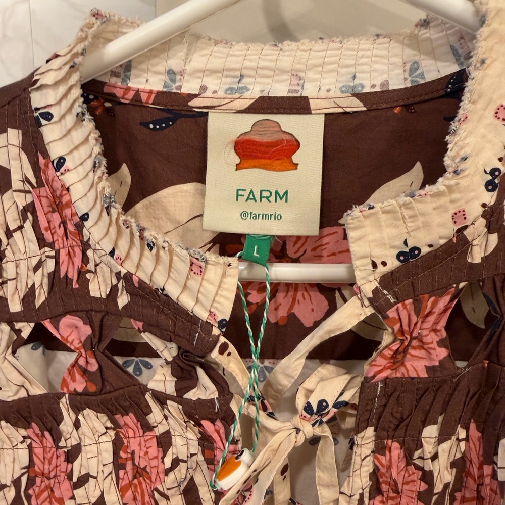 Ainika Maxi Floral Cream Open Yoke Mini Dress - Picture 2 of 3